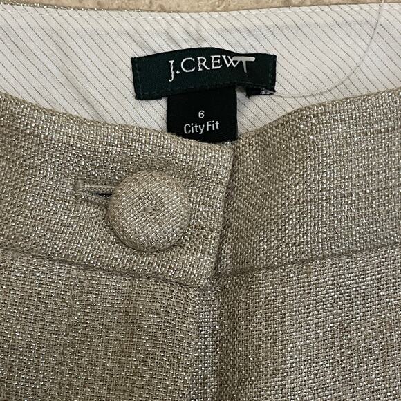 J.Crew NWT City Fit Metallic Linen-Blend Shorts 6 | Old Money Holiday Gold NWT - Picture 2 of 7